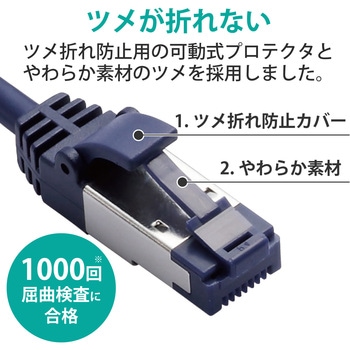 LANケーブル cat8 より線 超スリム(直径：4.1mm) 爪折れ防止 保護カバー付き LD-OCTST エレコム