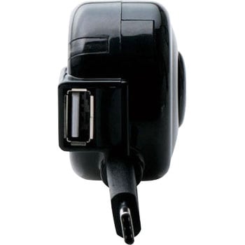 車載充電器(3A・巻取りType-C&USB) エレコム