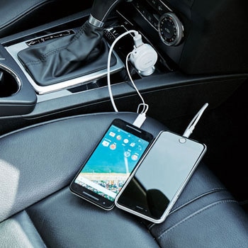 車載充電器(3A・巻取りType-C&USB) エレコム