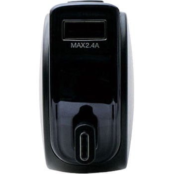 車載充電器(5.4A・巻取りType-C&USB) エレコム