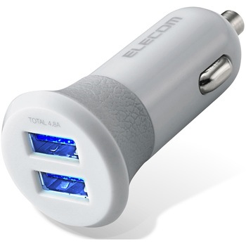 MPA-CCU10GY カーチャージャー 車載充電器 USBA×2ポート (自動識別) 4.8A シガーチャージャー シガーソケット エレコム 73824677