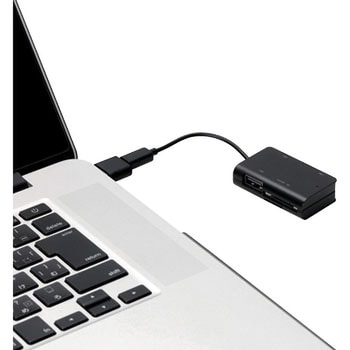 スマホ・タブレット用メモリリーダライタ(USBポート付) エレコム