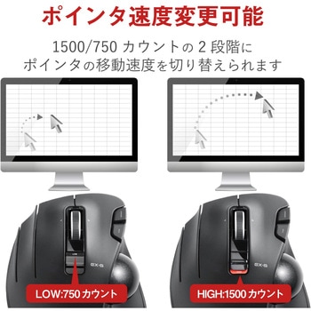 トラックボールマウス ワイヤレス 無線 USB 6ボタン 親指 左手用 握りやすい 手になじむ 高性能 エレコム