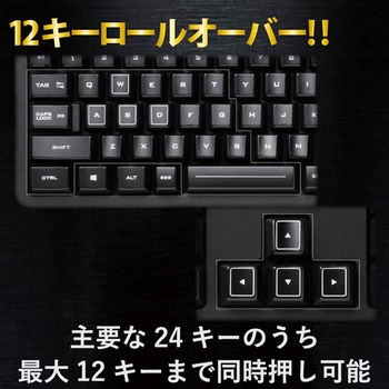 キーボード 有線 メンブレン式 テンキー付き メンブレン ハードウェアマクロ機能 PS5 ブラック エレコム