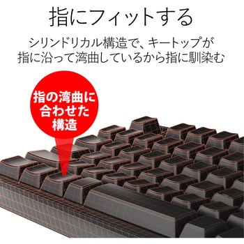 キーボード 有線 USBハブ付 メンブレン メカニカルキーボード テンキー付き エレコム