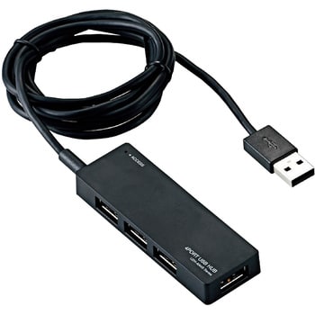 USBハブ 2.0 4ポート ACアダプタ付 セルフパワー バスパワー 両用 ケーブル一体型 ケーブル長 1.5m エレコム