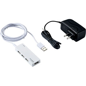 U2h An4swh Usbハブ 2 0 4ポート Acアダプタ付 セルフパワー バスパワー 両用 ケーブル一体型 ケーブル長 1 5m エレコム インターフェイス Usb2 0 ホワイト U2h An4swh 通販モノタロウ 73825876
