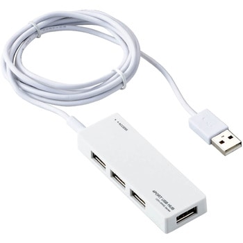 USBハブ 2.0 4ポート ACアダプタ付 セルフパワー バスパワー 両用 ケーブル一体型 ケーブル長 1.5m エレコム