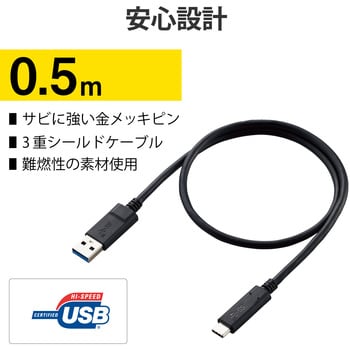 DGW-U3AC05NBK カメラケーブル Type-Cケーブル USBA-USBC USB3.1 50cm