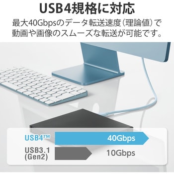 USBケーブル C-C Type-Cケーブル USB4 80cm エレコム