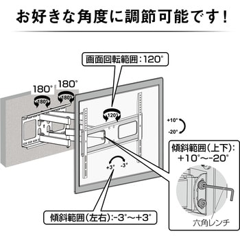 ディスプレイ壁掛け金具 アイリスオーヤマ ディスプレイ/モニター付属