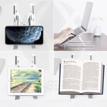 ノートパソコン&タブレットスタンド アルミ合金製 コンパクト 折りたたみ式 専用ポーチ付き トライメイト