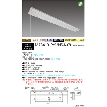 Nuシリーズ40形 器具本体ライトユニットセット 両反射笠形 HotaluX(ホタルクス)