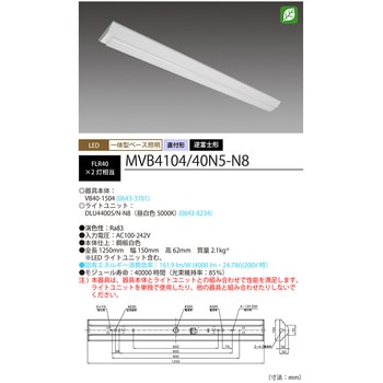 Nuシリーズ40形 器具本体ライトユニットセット 逆冨士形 150mm幅 HotaluX(ホタルクス)