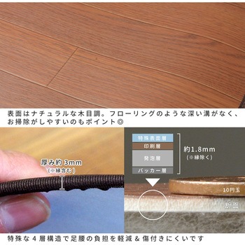 抗菌・消臭 木目調フリーマット 萩原
