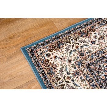 高級絨毯風の転写プリントラグ 萩原