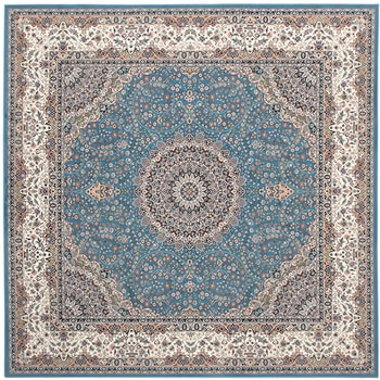 高級絨毯風の転写プリントラグ 萩原