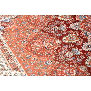 高級絨毯風の転写プリントラグ 萩原