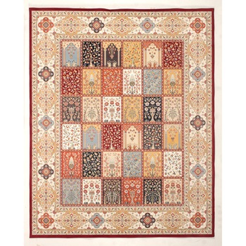 高級絨毯風の転写プリントラグ 萩原