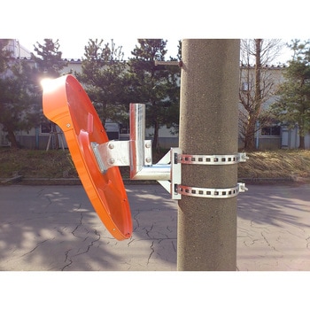 Φ600mm 凸面ミラー(丸型・電柱用/ステンレス製) エスコ