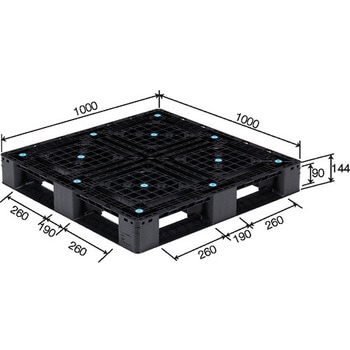 1000x1000x144mm/パレット・PP製(2枚) エスコ