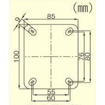 125mm キャスター(自在金具/ソフトラバー) エスコ
