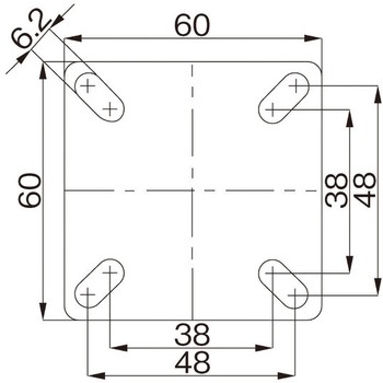 50mm キャスター(固定金具) エスコ