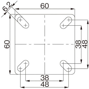 50mm キャスター(自在金具/ブレーキ付) - エスコ