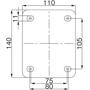 125mm キャスター(自在金具/ブレーキ付)