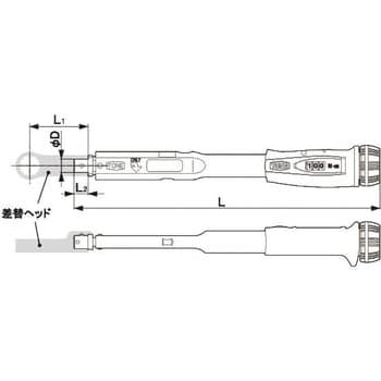 EA723NK-7 40 -200N・m ヘッド交換式トルクレンチ エスコ 全長492mm