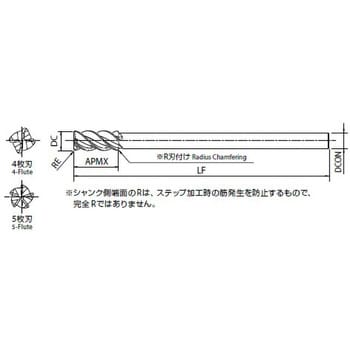 AE-VMFE 10×R0.5 超硬防振型エンドミル 立ち壁対応型 ラジアスタイプ