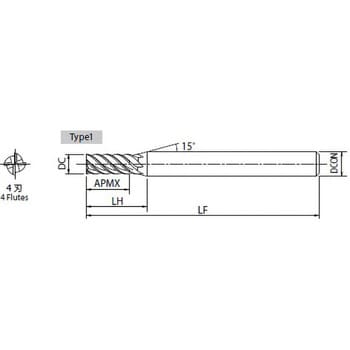 AE-MS-H 1.5 高硬度鋼用超硬エンドミル ショート形 スクエアタイプ(2.5