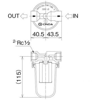 OF-100SA オイルストレーナー Rc1/2×Rc1/2 1個 オンダ製作所 【通販モノタロウ】