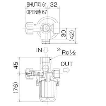 OF-70LVK オイルストレーナー Rc1/2×Rc1/2(Rc1/2小出し口付) 1個