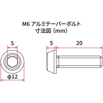 M6 アルミテーパーボルト DRC(ダートフリーク)