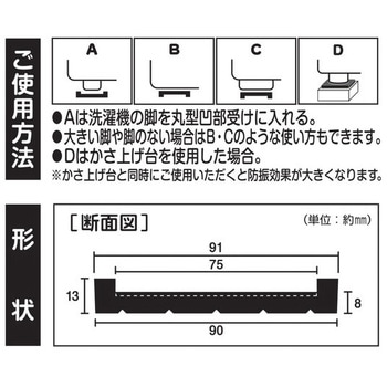 洗濯機専用防振ゴム(ドラム式洗濯機対応) 光