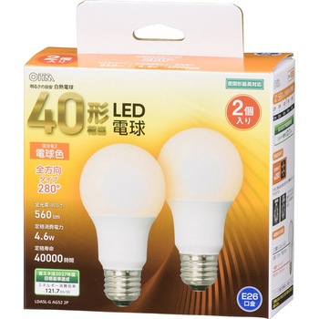 LED電球 E26 全方向タイプ 40W相当 オーム電機