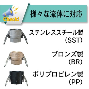 カムロック カプラー(安全ロック付き) メネジ アルミ合金 AL[633-DBL] TOYOX(トヨックス)