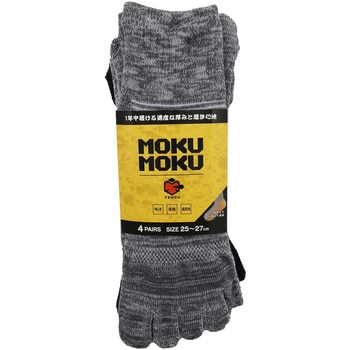 MOKUMOKUソックス5本指ハーフ丈 4足組 ケイワーク