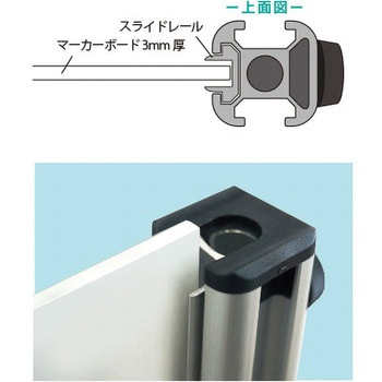 ブラックコンパクトサインホワイトボード 常磐精工