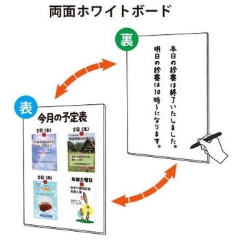 ブラックコンパクトサインホワイトボード 常磐精工