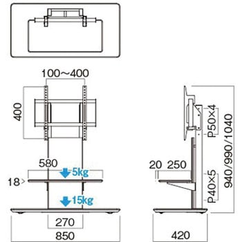 ～65V型対応テレビスタンド HAMILeX(ハミレックス)