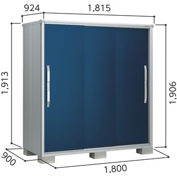 ESF-1809A ヨド物置 エスモ ESF-1809A ヨドコウ 扉形式:引き戸(3枚扉) 一般型 ディープオーシャンブルー色  間口1815mm奥行924mm高さ1913mm - 【通販モノタロウ】