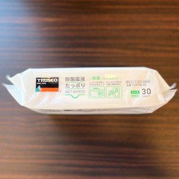 除菌薬液たっぷりウェットワイパー大判 30枚 TRUSCO