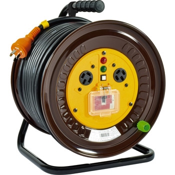 電工ドラム 三相200V 過負荷漏電保護兼用ブレーカー付 - 日動工業