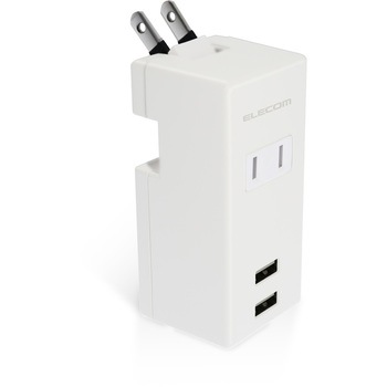 MOT-U05-2122WH USB�t �d���^�b�v USB�|�[�g ���v2.1A AC�~1�� �c���� �܂肽���݃v���O �}���[�d �G���R�� 74215943