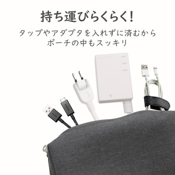 USB付 電源タップ USBポート 2P AC×1個口 60cm ホワイト エレコム