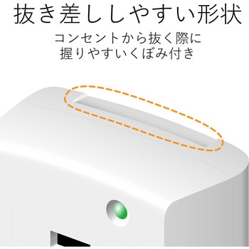 コンセントタップ 3個口 2P 小型 雷ガード機能付 トリプルタップ エレコム