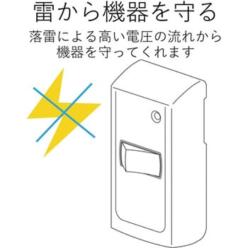 コンセントタップ 2P 1個口 雷ガード機能付 個別スイッチ付 エレコム