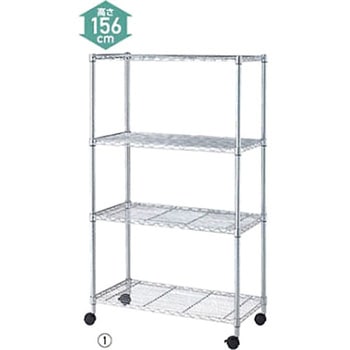 スチールラック H156cm 棚4段 H156cm D35.7cm アズワン